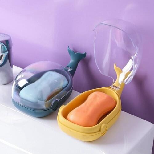 Dolphin Shaped Soap Box Drain Soap Holder Box Bathroom Shower Soap Dish Storage Plate Tray Bathroom Supplies Bathroom Gadgets