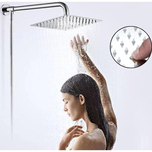Round and Square Stainless Steel Bathroom Top Rainfall Shower Head Ultra-thin Chrome Shower Head 8/6/4 Inch Chrome Shower