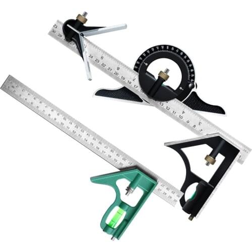 3 In 1 Square Angle Ruler Set Multifunction Adjustable Stainless steel Combination Right Angle Ruler Professional Measuring Tool