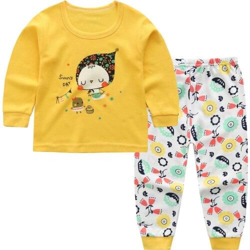 TUONXYE Cartoon Birds Pajamas Girls Children Cotton Long Sleeve Pyjamas Boys Kids Pijama Infantil Child Homewear Clothes Suit