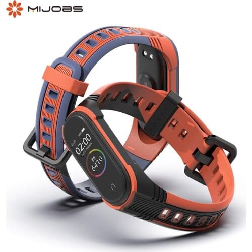 Mijobs X Strap For Xiaomi Mi Band 5 4 3 Sport Silicone Bracelet For Xiaomi Mi Band5 Smart Watch Bracelet