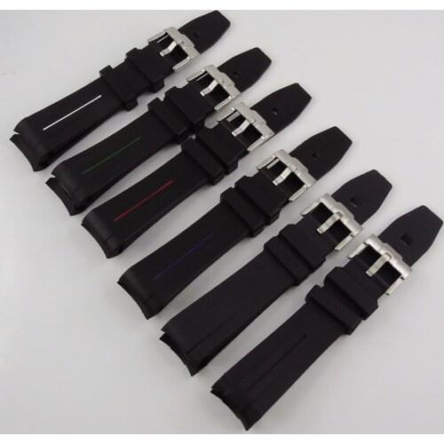 20mm Rubber Watch Strap Green Blue Red Pin Fit For 20mm Watch Strap