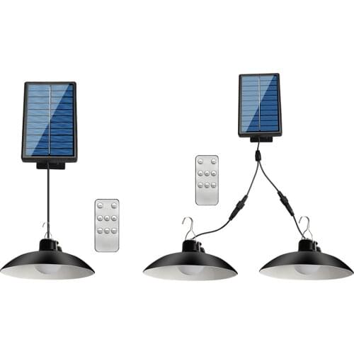 LED Solar Lamp Remote Control Ceiling Light Outdoor Garden Hanging Decor
