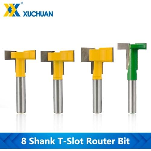T-Track Slotting Router Bit CNC Router Bit 8mm Shank Tungsten Carbide Milling Cutter For Wood Engraving Tools T-Slot Cutter