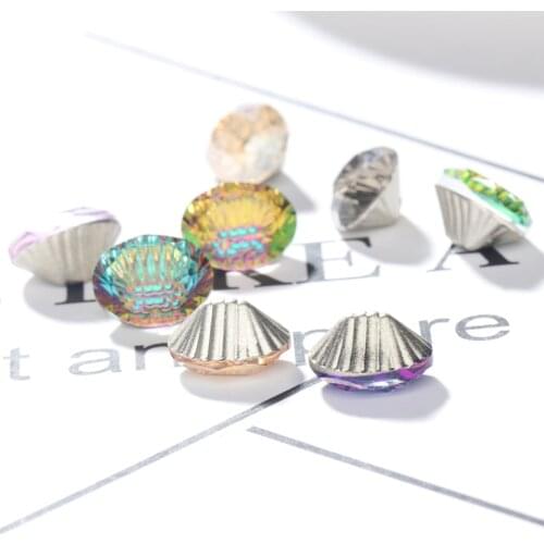 10x14mm Oval Shape Shiny Glass Rhinestones Pointback Nail Art Crystal Colorful DIY Decoration Glue On Stone