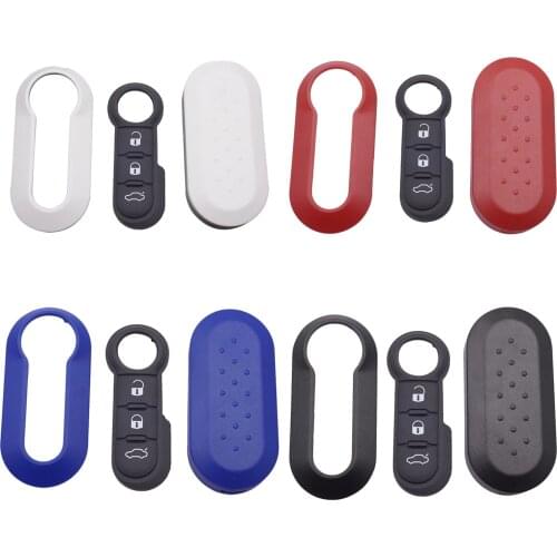 3 Buttons Remote Modified Flip Silica Car Key Shell For Fiat 500 Panda Punto Bravo Cover Uncut Blade Key Cover Case