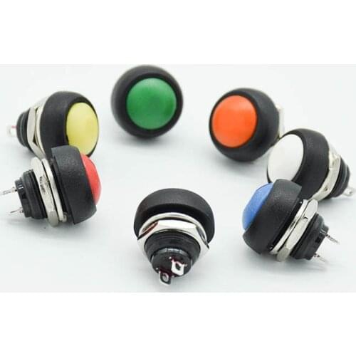 30pcs 12mm Waterproof Momentary ON/OFF Push Button Mini Round Switch 1A 250V
