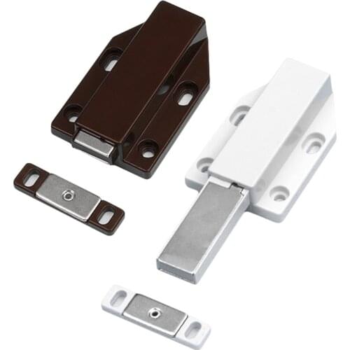 4Pcs White/Brown Cabinet Door Suction Door Rebound Device Single Touch Catch Stop Self-Aligning Kitchen Cupboard Magnet