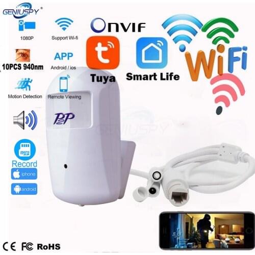 940nm IR 1080P Pir Wifi IP Camera Tuya Smart Home Security Indoor Covert Camera Surveillance Wireless WiFi Cam Audio TF Card