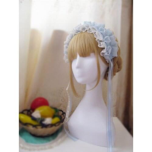 Hair accessories hand made woman Lolita KC Headband lace ribbon Hairpin cosplay Head accessory Free Shipping