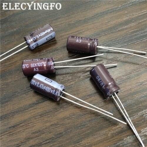 10pcs 0.47uF 400V0.47UF TEAPO SEK Series 6x11mm 400V0.47uF Aluminum Electrolytic Capacitor