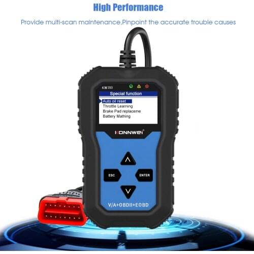 KW350 Car OBD2 diagnostic scanner OBD 2 Car auto tool full system code reader Scanner