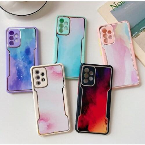 Watercolor Painting Marble Pattern Case For Xiaomi Redmi Note 10 9s 9 8 Pro Mi 9T Note 10 CC9 Poco X3 NFC M3 Protection Cover