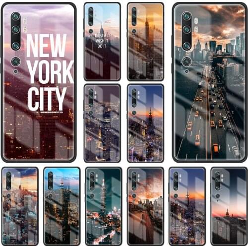 Nyc New York City Tempered Glass Case for Xiaomi Mi Poco X3 NFC F3 Note 10 10T Lite 9T CC9E Mi 11 Ultra 11i Phone Cover Coque