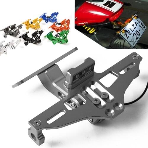 CNC Aluminum Motorcycle Rear License Plate Mount Holder with LED Light For Yamaha MT01 MT02 MT03 MT07 MT09/Tracer MT10 MT25 /ABS