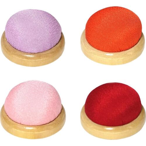 Wooden Base Cloth Pin Cushion Insertion for Sewing Embroidery