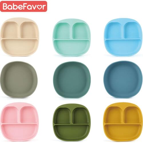 Children Bowl Plates with Lid Soft Silicone Safety Food Storage Box Baby Feeding Tableware Utensils for Kids Eating Fruit Tray