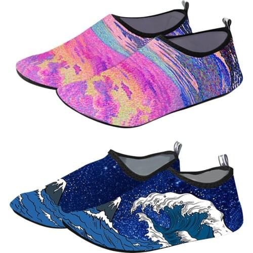 1 Pair Breathable Beach Socks Shoes Men Women Children Elastic Wading Quick-drying Shoes Seaside Barefoot Slippers