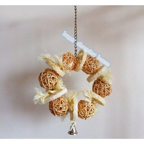 Pet birds parrot toys natural loofah cane hand toys wdith 21cm