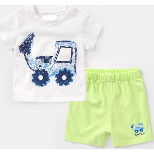 2019 Summer boys clothes Set Toddler Kids Baby Boys summer fashion Letter T shirt Tops+Cotton Shorts Outfits Clothes Set Girls