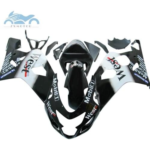 ABS plastic Fairing kits for SUZUKI 2004 2005 GSXR 600 R750 racing fairings kit 04 05 GSXR 750 GSX R600 K4 black West motor set