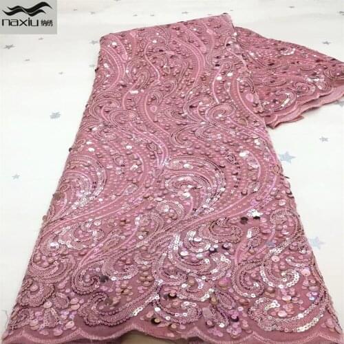 Madison African Lace Fabric 2021 High Quality Sequins Velvet Lace Nigerian Lace Fabric For Wedding Dress Material Sewing