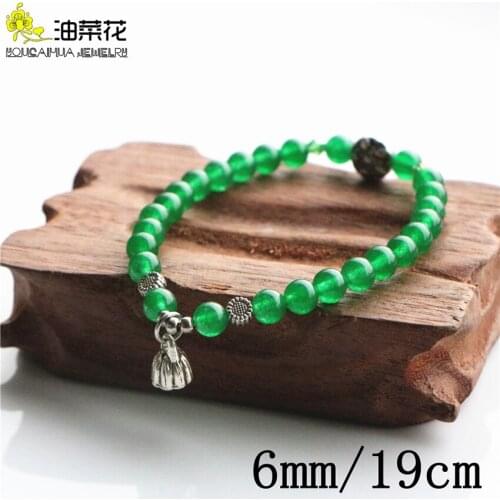 Sweet Natural Stone 6mm Round Bead Opal Reflectives Topazs Jades Crystals Bracelet Alloy Accessories Girl Christmas Wedding Gift