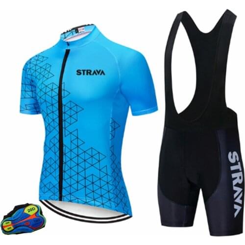 STRAVA 20DMens Cycling Clothing Short Bike Jersey Mens Cycling Clothing Pro Team Breathable Team Racing Sport Bicycle Jersey