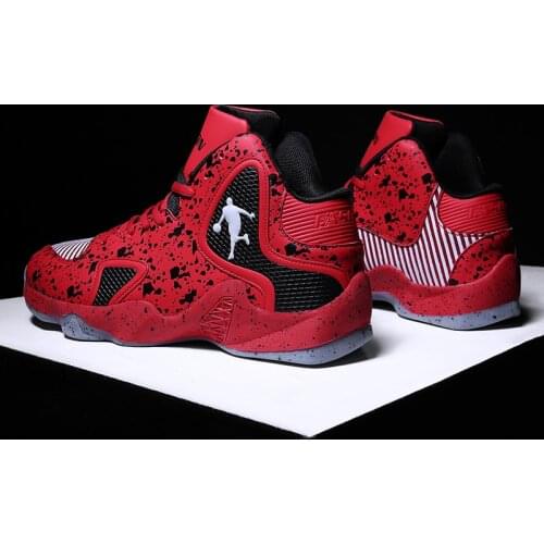 Big Size Men Basketball Shoes Breathable Comfortable Sports Ankle Boots Athletic Training Boots Durable Rubber Outsole Sneakers