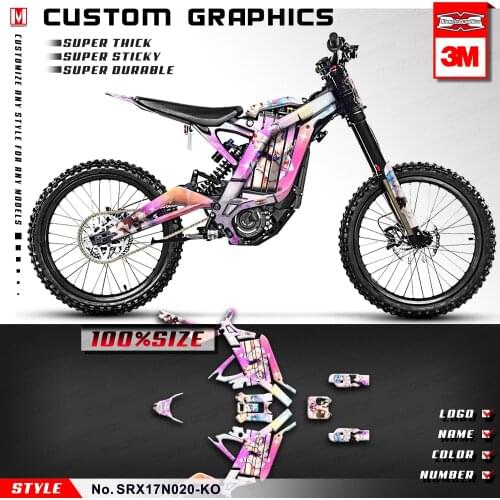 KUNGFU GRAPHICS Stickers Set for Sur-Ron Light Bee X/S Electric Bike (Style no. SRX17N020-KO), Customizable