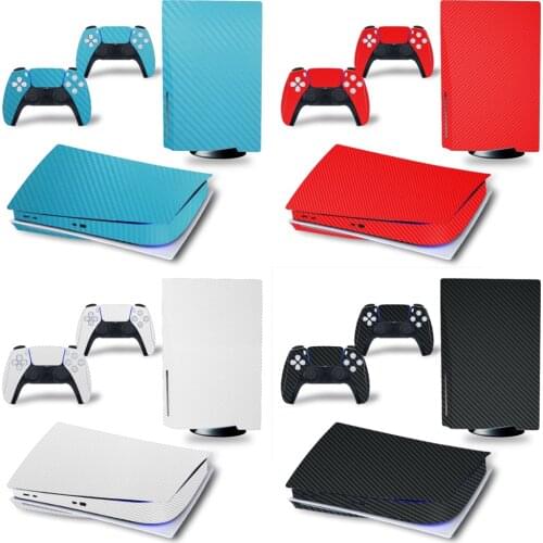 Carbon fiber forPS5 disk-based Edition Skin Sticker Decal Cover for Playtation 5 Console and 2 Controllers PS5 Skin Sticker