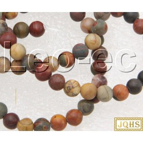 Natural 4mm round Multicolor Picasso Jasper Stone Loose Beads for Jewelry Making Strand 15" DIY v1679
