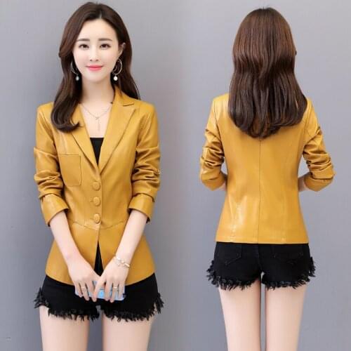 Plus Size 3XL 4XL Womens Leather Jacket Coat Female 2020 Autumn Leather Jacket Women Coat Short Slim Jackets Woman Outerwear