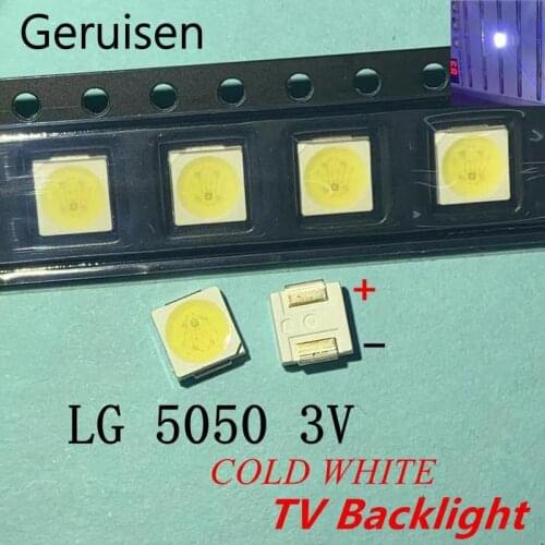 50-100PCS Original LG Innotek SMD LED 5050 3V 1W cool white for TV/LCD application backlight