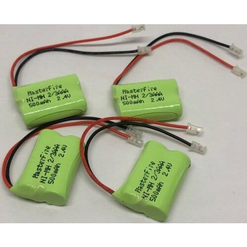 MasterFire Original Ni-MH 2/3AAA 2.4V 500mAh Ni-MH 2/3 AAA Rechargeable Battery Pack With Plugs For RC Toys Cordless Phone