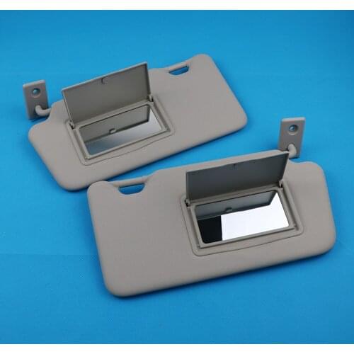 Pair Gray Front Sun Visor Panel With Makeup Mirror LHD For Nissan Sunny 2011-2014 96401-3AW1A 96400-3AW1A