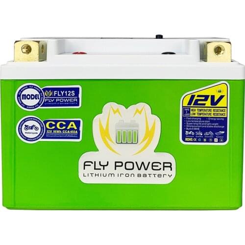 12S 8Ah CCA 450A12V FLY POWER Motorcycle Starter Lithium Battery LiFePO4 Scooter Engine LFP AVTs UVTs Waterproof Motor Starte