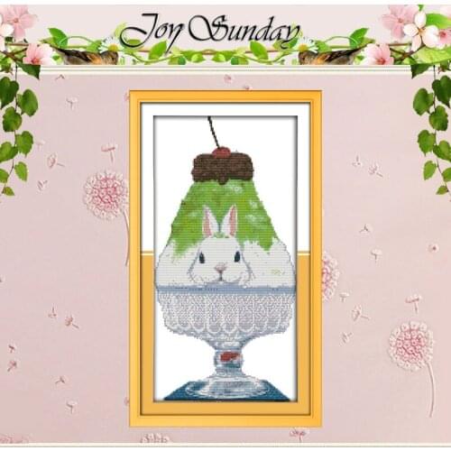 The Rabbit Ice Cream Patterns Counted Cross Stitch 11CT 14CT Cross Stitch Set Chinese Cross-stitch Kit Embroidery Needlework