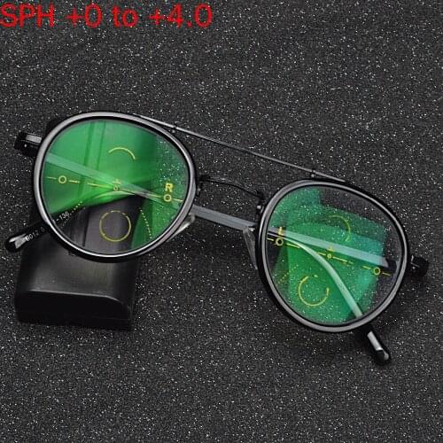 High Quality Photochromic Reading Glasses Men Progressive Multifocal CR-39 Resin Presbyopic Glasses Metal Frame NX