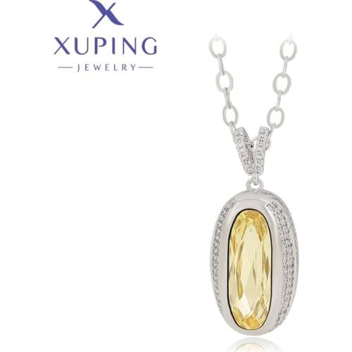 Xuping Jewelry New Arrival Crystals Pendant Necklace with High Quality Rhodium Plated for Women 40486