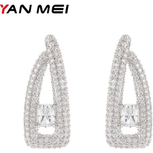 YANMEI Simple High-level Irregular Earrings Hairpin Earrings Earrings Personality Round Face Water Stud Earrings Banquet Jewelry