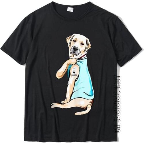 I Love Mom Funny Labrador Tattooed T Shirts 3D Printed Fashionable Man Tops & Tees 100% Cotton