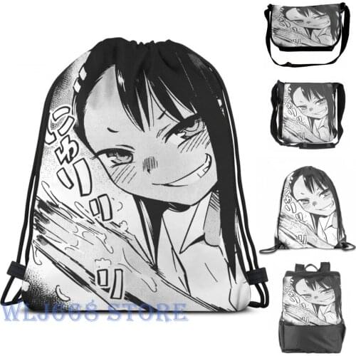 Funny graphic print shoulder Bags women Nagatoro Washing Hands Single shoulder backpack travel for men Gym Bag