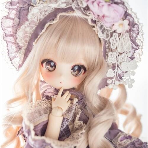 1/4 1/6 BJD Doll Wig Cute Cartoon Anime Roles Two Dimensions Style Long Curls Bangs Wig for BJD Doll DIY Dress Up Cosplay Toys