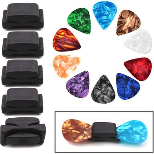 10Pcs Colorful Picks With Black Guitar Pick For Guitar Accessory