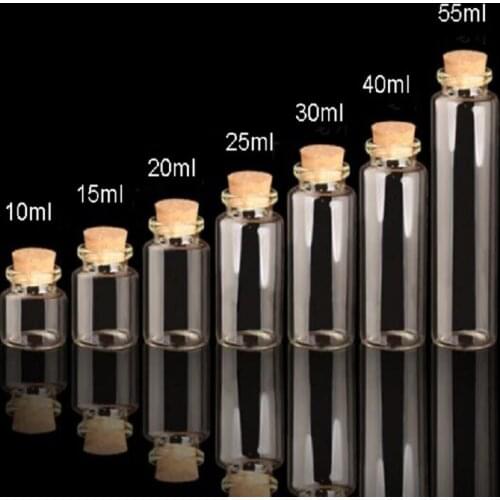 100pcs Glass wishing storage Bottle With Cork Stopper jars home garden wed Decorative Glass test tube Bottle Vial For Pendants