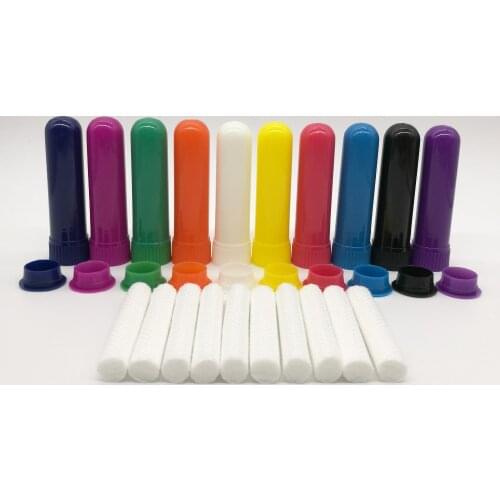200 sets/lot Plastic Blank Nasal Inhaler sticks, Essential Oil inhaler with high quality cotton wicks