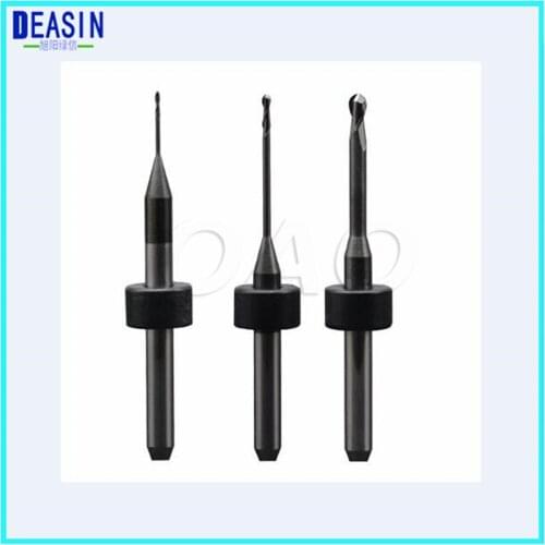 3pcs Dental Lab Zirconia Milling CAD/CAM burs Length=42mm Shank 3.175mm dental milling cutters zirconia/pmma/wax block end mills