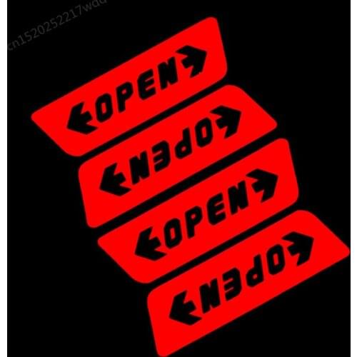 4pcs/set Car styling Door Open Warning Stickers For Ford Focus 2 3 4 Mondeo Fusion Kuga Ecosport Fiesta Falcon EDGE EVOS