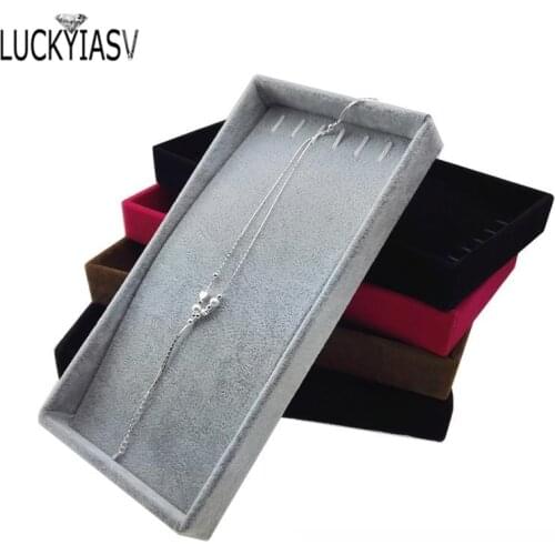 Free Shipping Necklace Display Tray for Pendant Chain Storage Box 11*22cm Jewellery Colliers Organizer Box